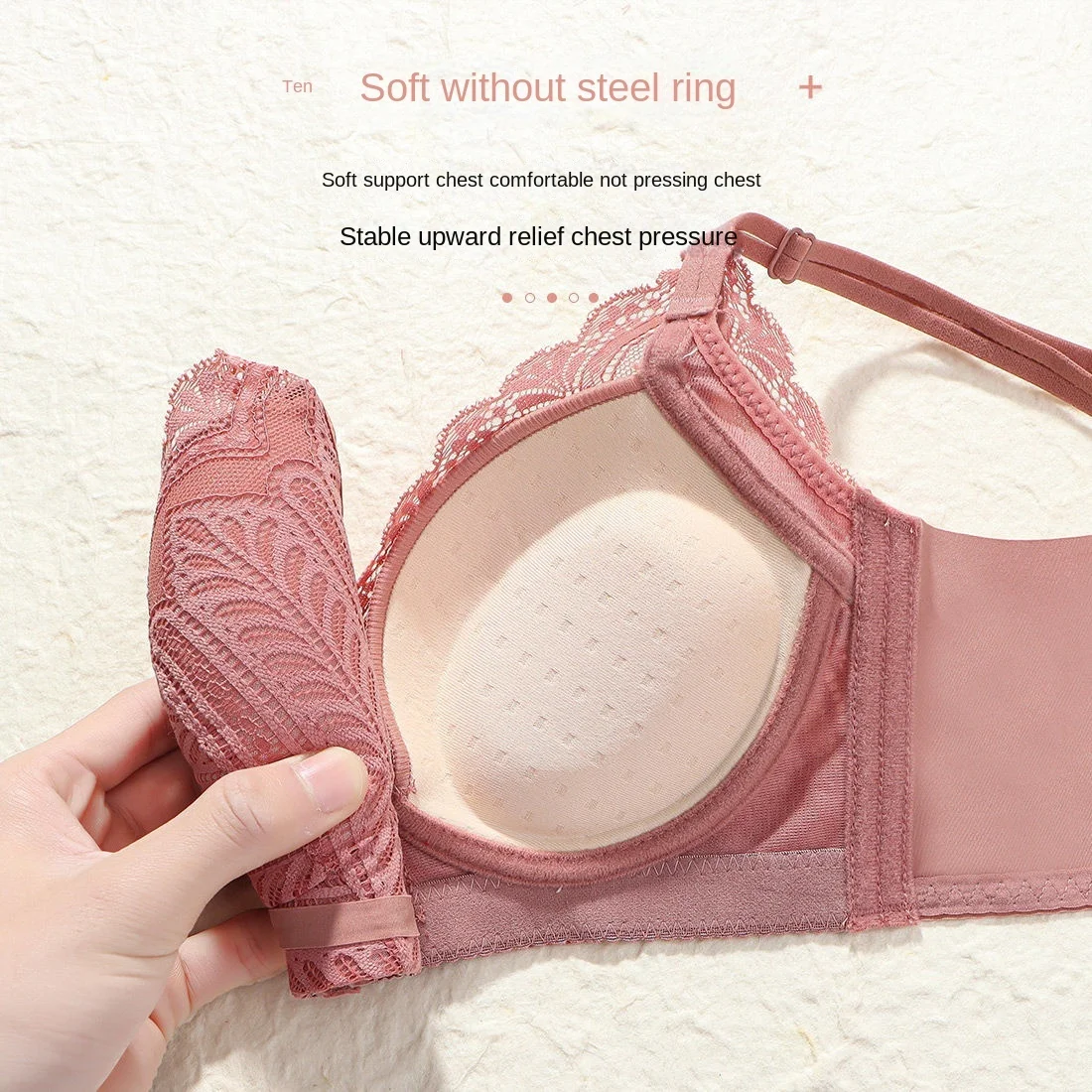 Natural Latex Without Steel Ring, Thickness Optional Underwear, Women\'s Small Chest, Side Collection of Ice Filament, Thickened