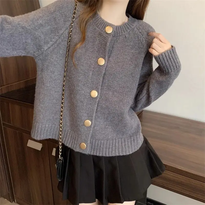 Women Knitted Cardigan Sweater Long Sleeve Casual Loose Knit Coat Fashion Elegant Soft Outerwear Autumn Winter Daily Streetwear