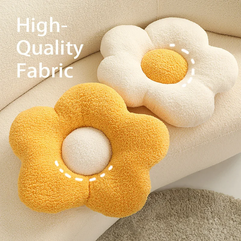 Nordic Style Flower Knot Plush Seat Cushions Pillow Toy Soft Cartoon Round Ball Stuffed Doll Sofa Kids Cushion Birthday Gifts