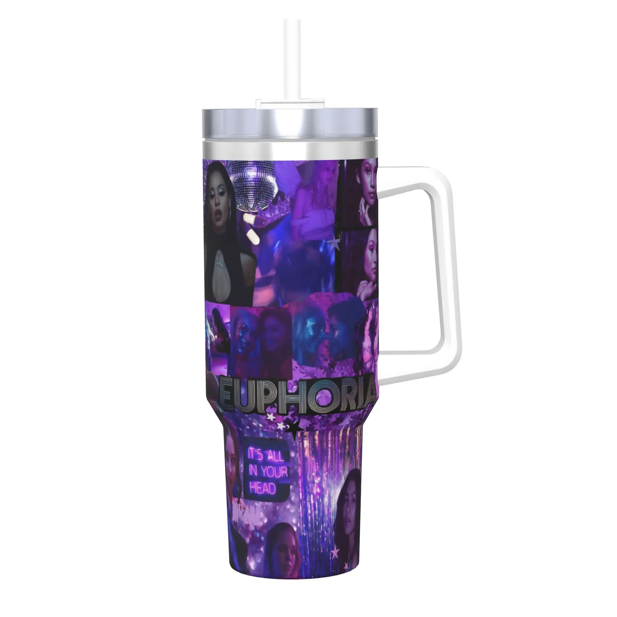 Euphorias Saison 3 – Gobelet isotherme sous vide en acier inoxydable à double paroi, tasse thermique, bouteille d'eau 40oz
