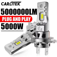 2Pc 5000W High Power H7 H4 LED Bulb Turbo Headlight 6500K 5000000LM 12V 24V CSP Powerful Best H4 LED Diode approved H7 Mini Lamp