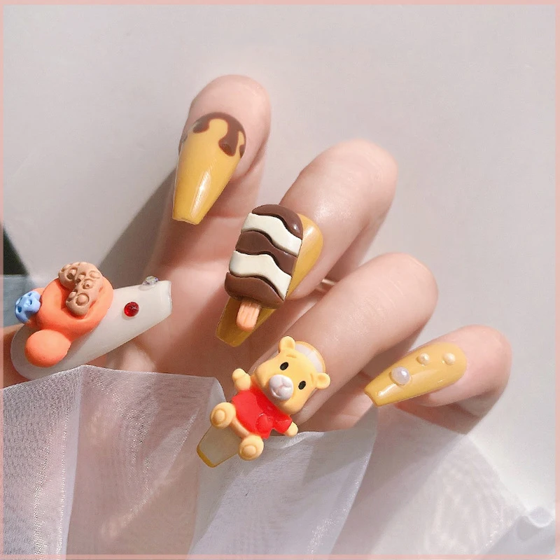 12pcs/set 3d Flower Cartoon Nail Art Decorations Luxury Nail Charms Flowers Nails Art Design Suplies Accesoires Charms for Nails
