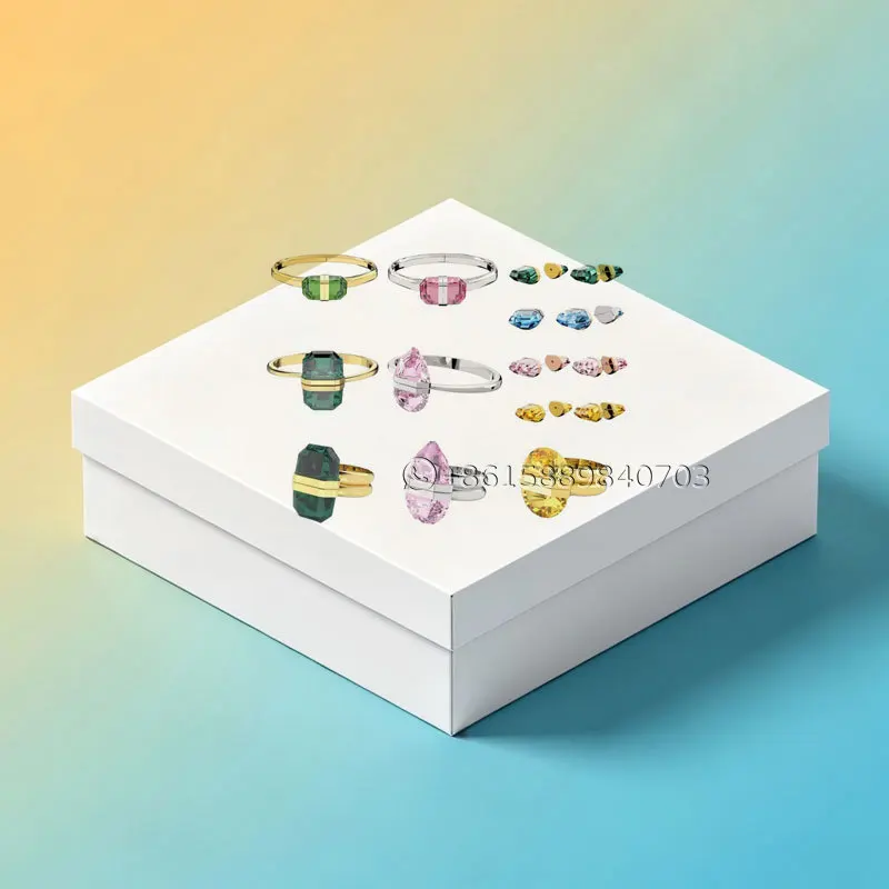 

2026 Original Luxury Cut Octagonal White Crystal for Women Jewelry Sets Fashion Stainless Steel Necklace Earrings Bracelet Ring