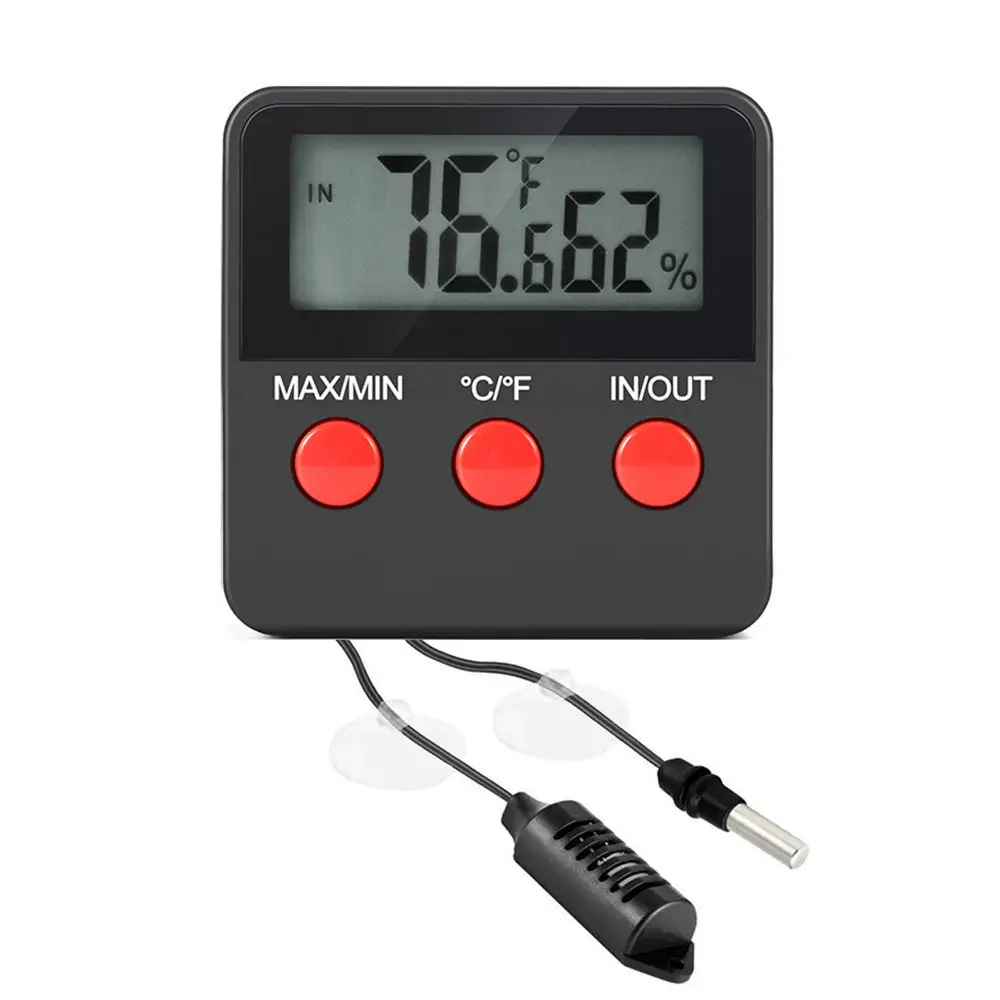 Multi Function Digital Hygrometer DTH74 For Reptile Vivarium Breeding Incubator Climate Monitor Gauge