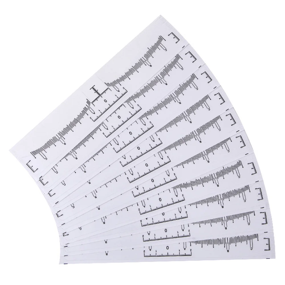 Makeup Stencils Plastic Eyebrow Ruler Tool 30/50/100PCS Disposable Tattoo Permanent Makeup Eyebrows Ruler Sticker