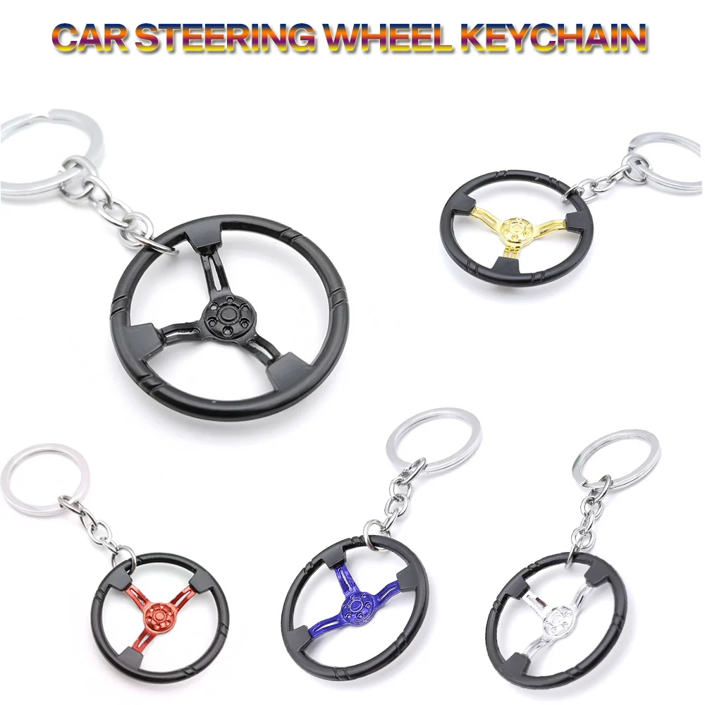 

Hot Sale Stainless Steel Car Steering Wheel Model Racing steer Key Ring Motorcycle Keychain Car Key Chain Holder Bag Pendant