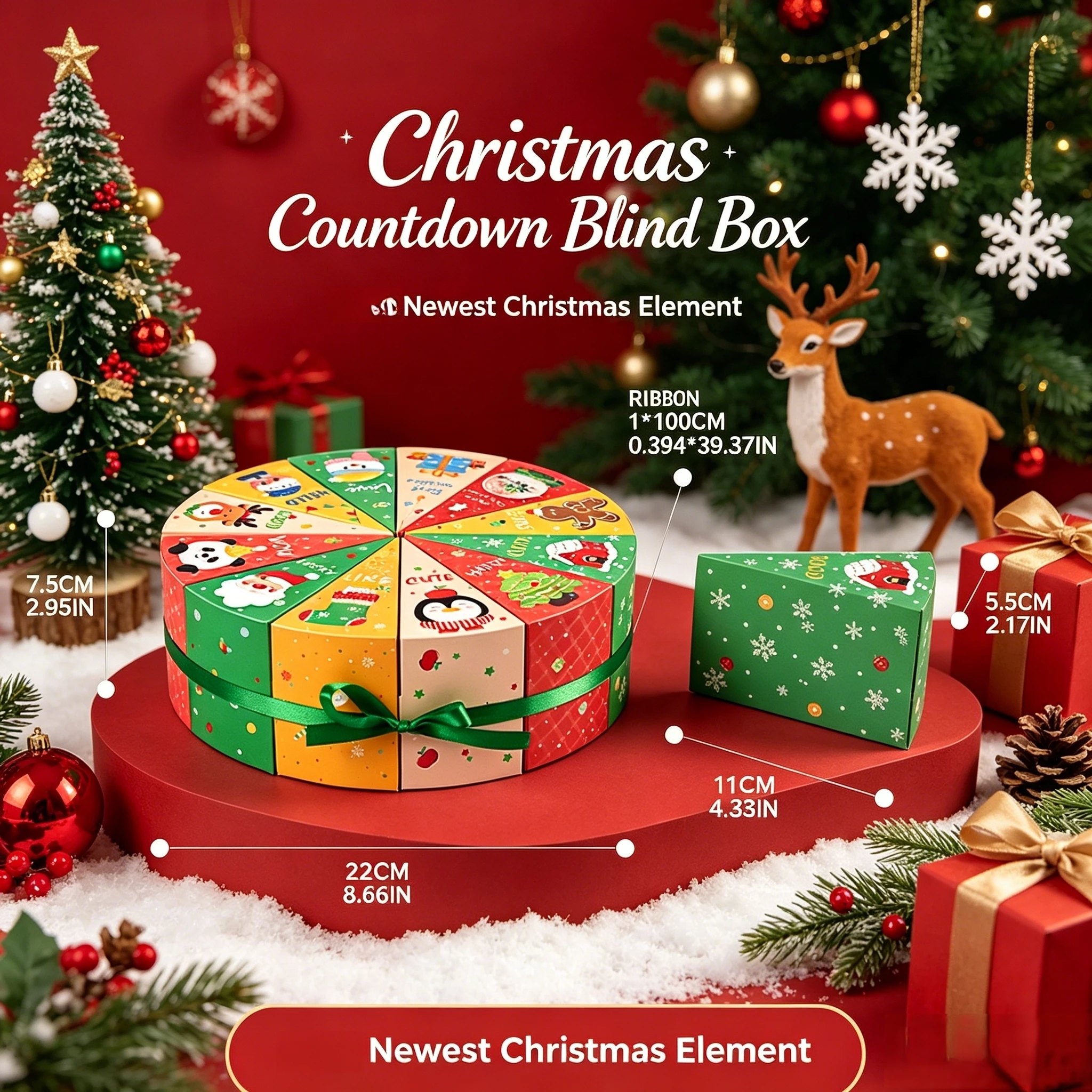 12pcs Christmas Candy Boxes Christmas Gift Packag Box Xmas Tree Hanging Pendent New Year Blind Boxes DIY Party Favors Decoration