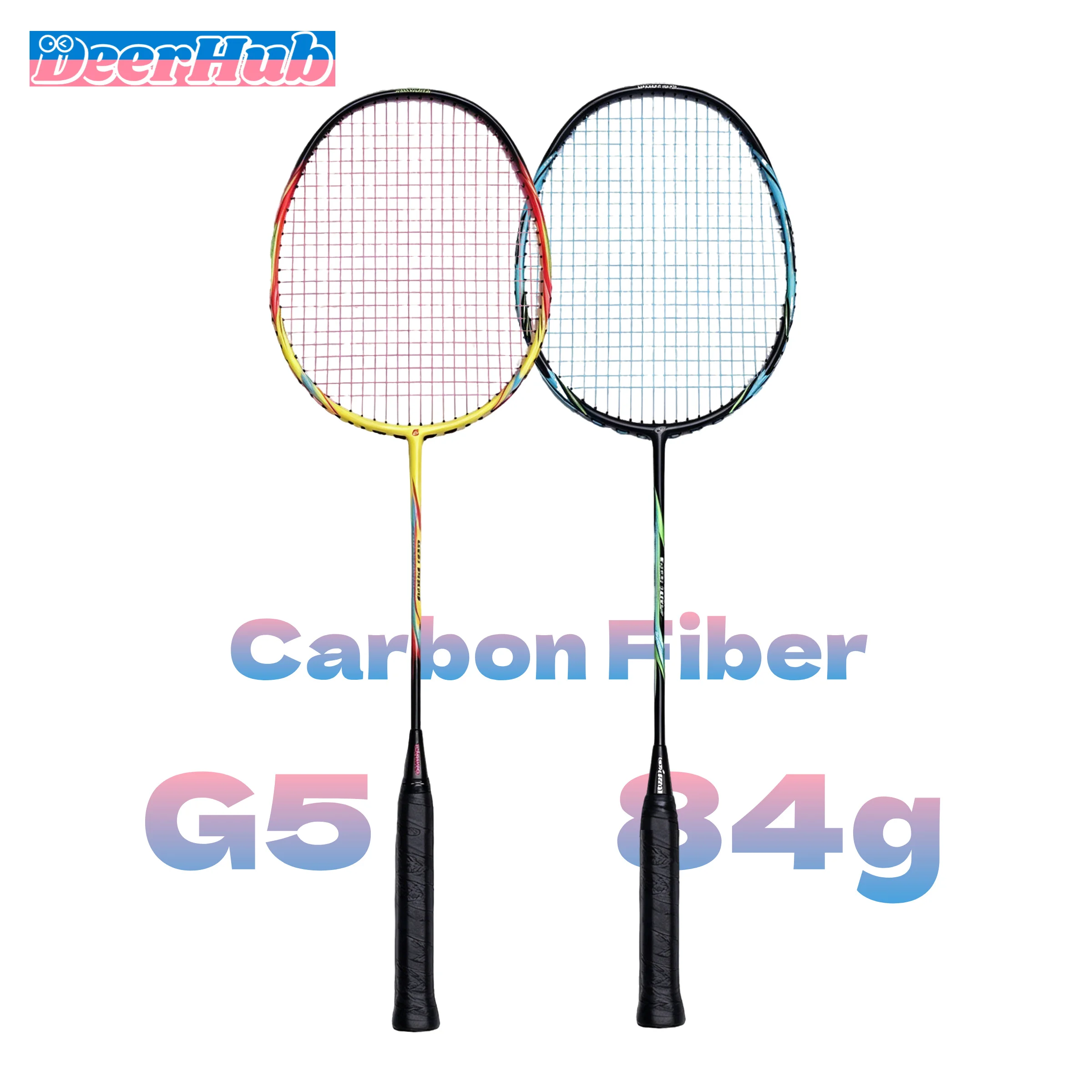 Badminton Junior - バドミントンラケット 2 パック カーボン 80-84g 軽量コンプリートキット