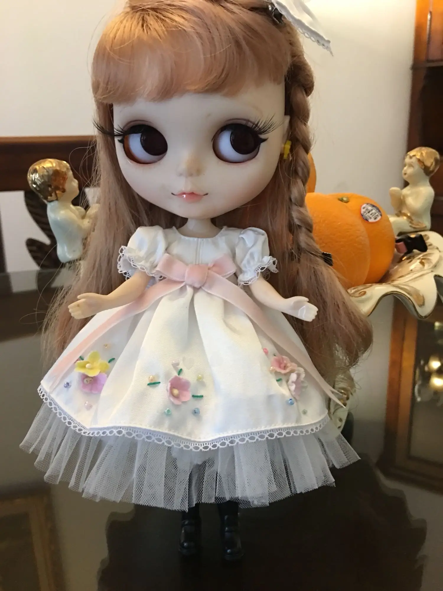 

Женское белое платье 1/6, 30 см, bjd, игрушечная ткань (подходит для Pullip,Ob24, Licca)