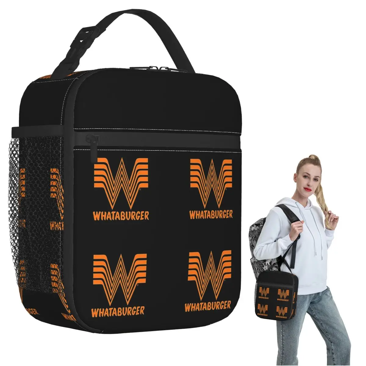 

Whataburger 02 Insulated Lunch Bag for Women Children Portable Food Boxes Thermal Lunch Box Tote