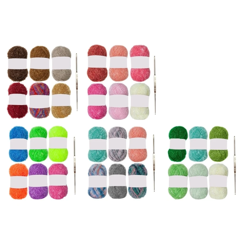120 Yards Sparkling Scrubby Yarn for Crocheting Dishcloth Polyester Yarn Each 1.76oz/50g Knitting Yarn Polyester Yarn
