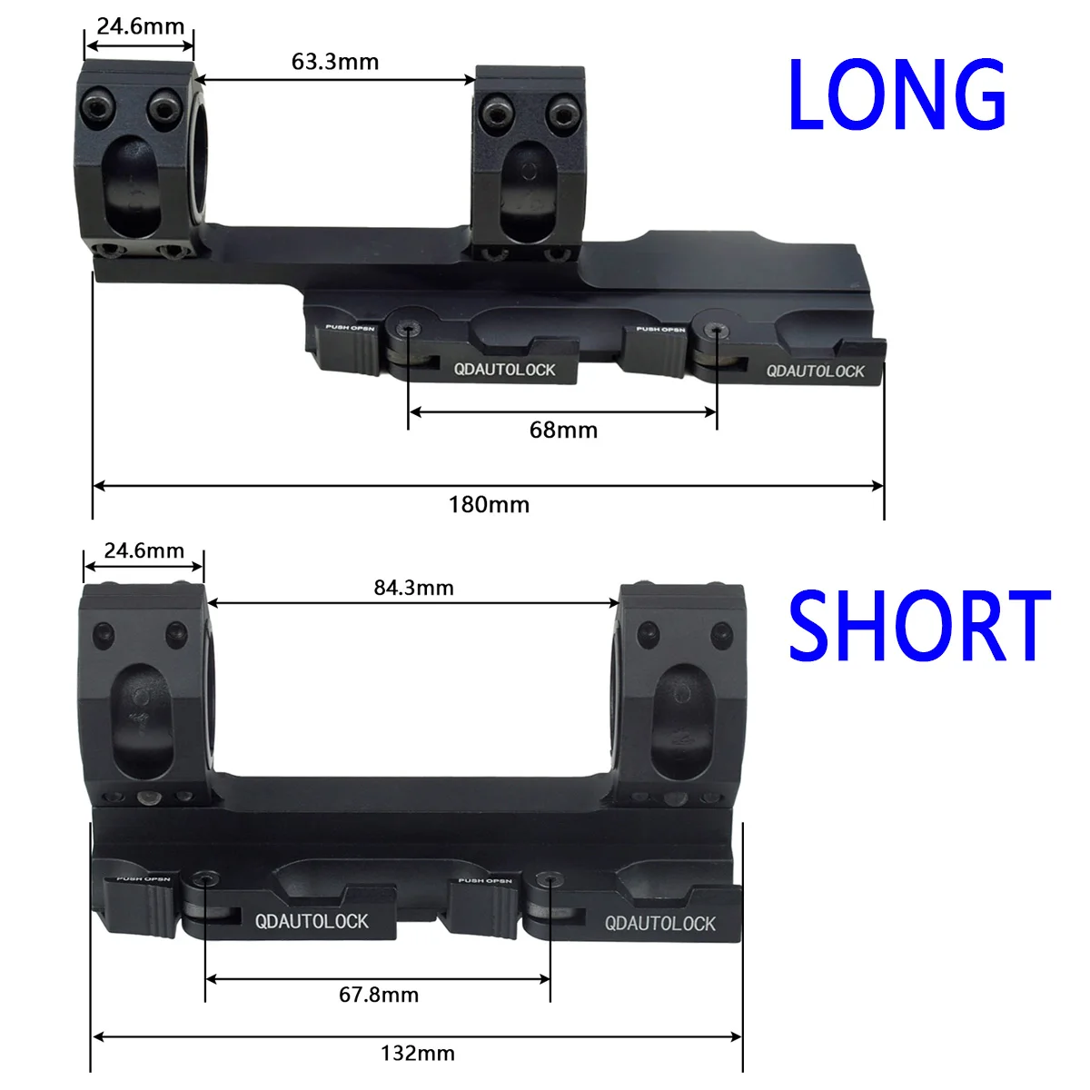 

Tactical 25.4mm 30mm Rifle QD One Piece Fixture Long Short Cantilever Mount Optic Scope Mount Reach Dual Ring 20mm Rail AR15 M4