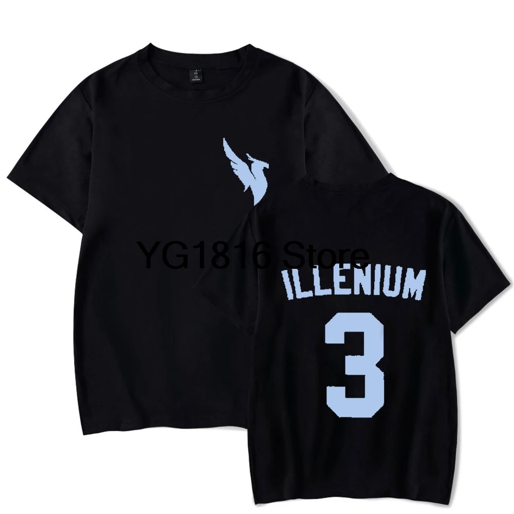 ILLENIUM Heather Summer Harajuku Mens T-shirts Short Sleeves Mens Street Wear Clothing