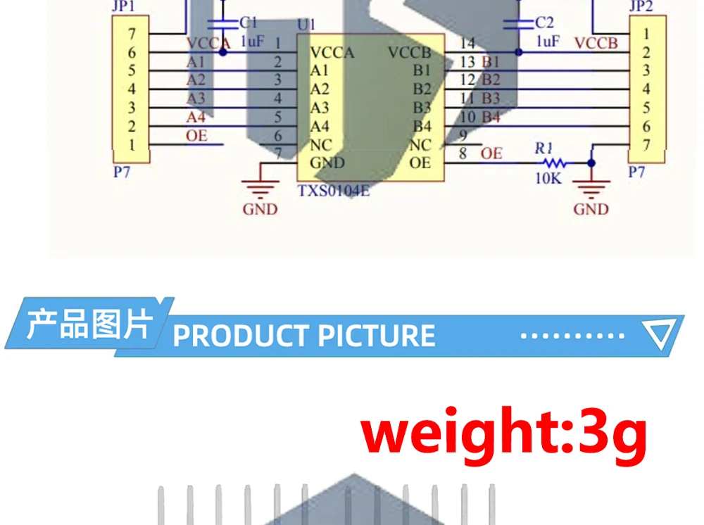 1 ~ 10PCS EGBO CJMCU-401 TXB0104 4-Bit 3,3 V Bidirektionale Spannungspegelübersetzer Auto Direction Sensing ESD Schutz Bord – Detail 2