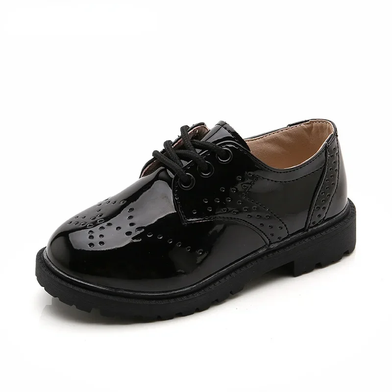 Boys Leather Shoes for Party Wedding Black Kids Formal Shoes Fashion Soft School Leather Shoes Kids Casual Shoes British Style