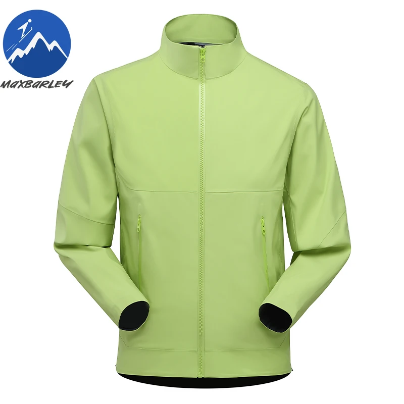 Maxbarley Man Jacket 2025 Autumn Premium Solid Color Camping Windproof Single Layer Rush Coat Outdoor Climbing Waterproof Coats