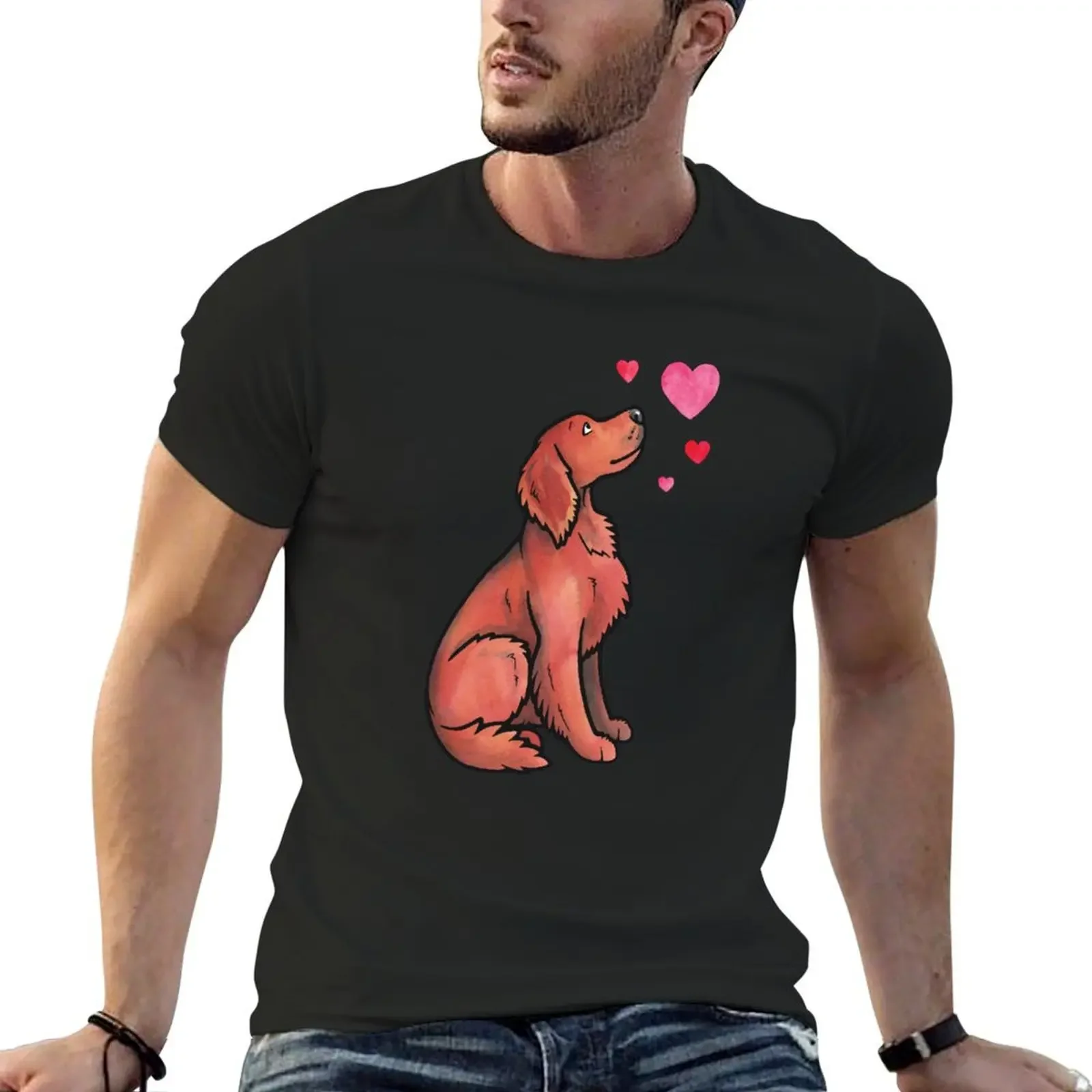 

Irish Setter love T-Shirt animal prinfor boys oversized graphic tee customs workout shirts for men