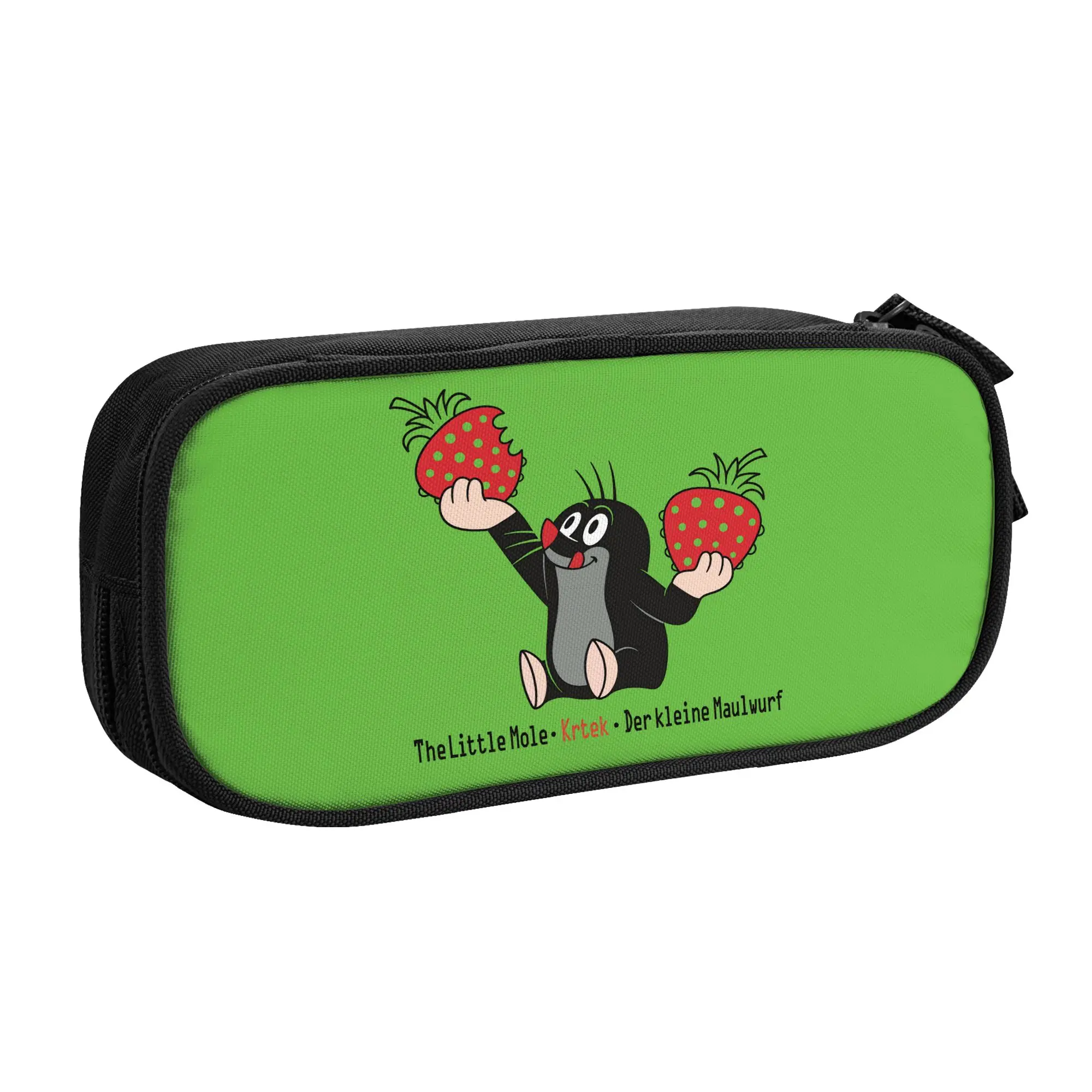 The Little Mole Krtek Strawberry Pencil Case Fun Cartoon Pen Holder Bags Student Large Storage Office Pencilcases Accessories