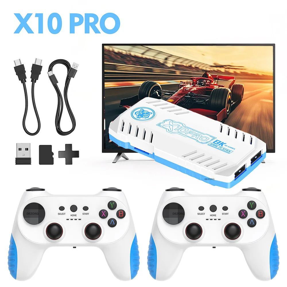 Nuova Console di Gioco TV 128G Giochi Retrò Video Giochi Console Gamepad Wireless Doppio X10 Pro Game Stick 4K