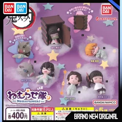 BANDAI Demon Slayer Action Figures Model Nezuko Tanjirou Zenitsu Inosuke Kanao Sleep Styling Gashapon slumber party Original