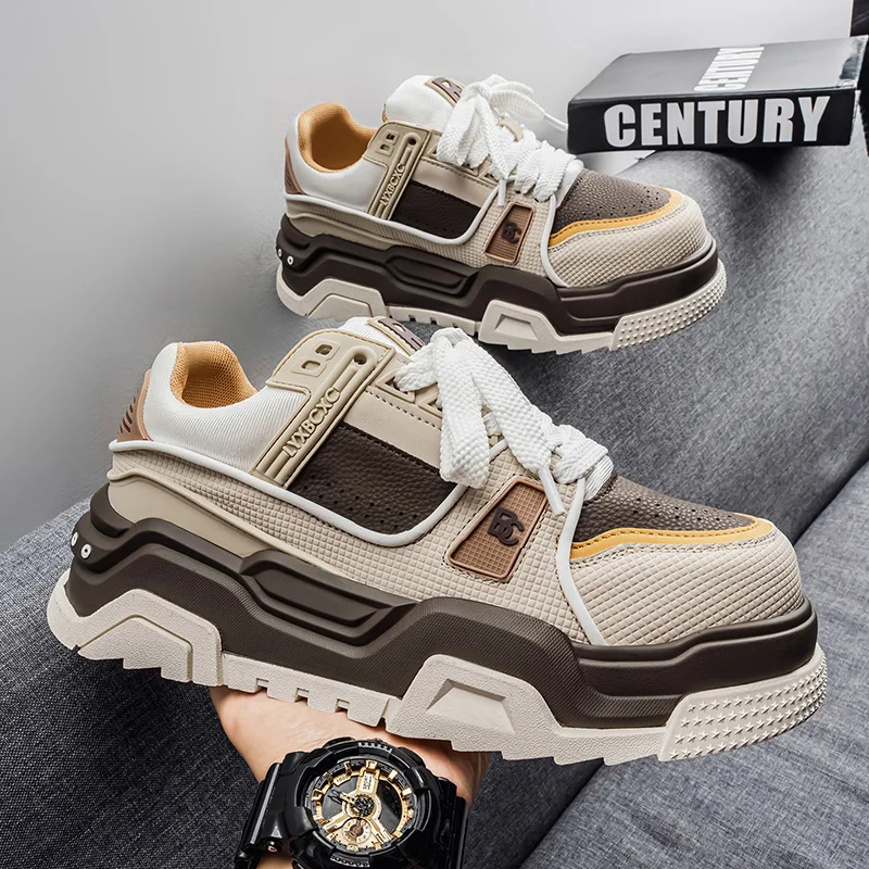 

Sports and leisure shoes, men's shoes, marathon oversized air cushioned shoes, fly woven all season rubber, wear-resistant, anti