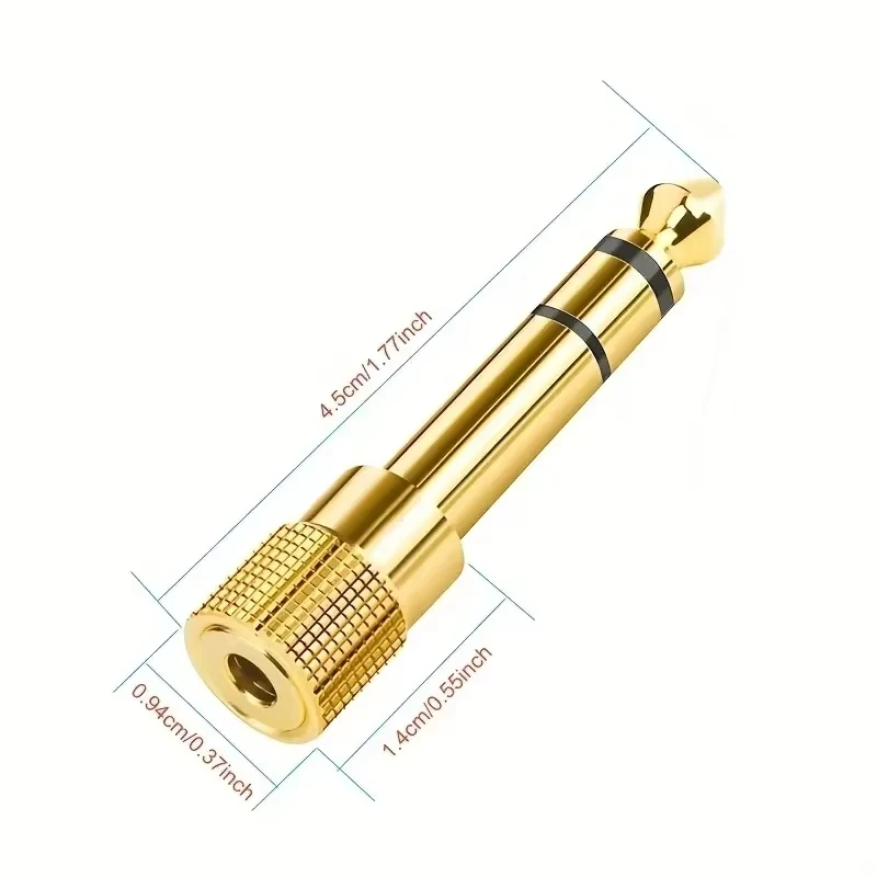 

2-Piece Audio Adapter Kit - 6.5mm to 3.5mm & 3.5mm to 6.5mm for Headphones & Speakers
