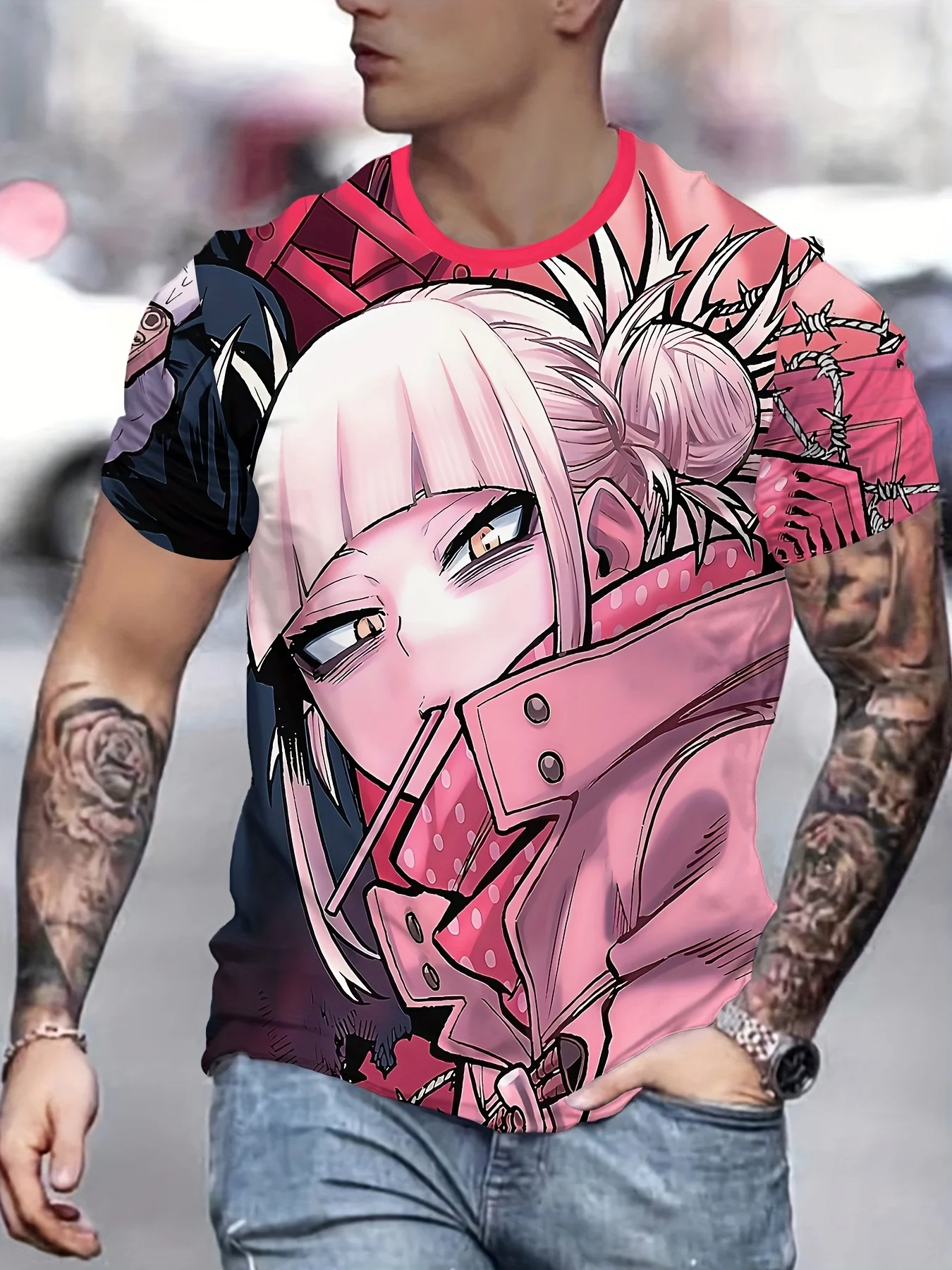 تي شيرت رجالي مطبوع ثلاثي الأبعاد بنمط الرسوم المتحركة ملابس غير رسمية هدية مثالية لمحبي الرسوم المتحركة وعشاق الرسوم المتحركة اليابانية، ملابس الرسوم المتحركة #2