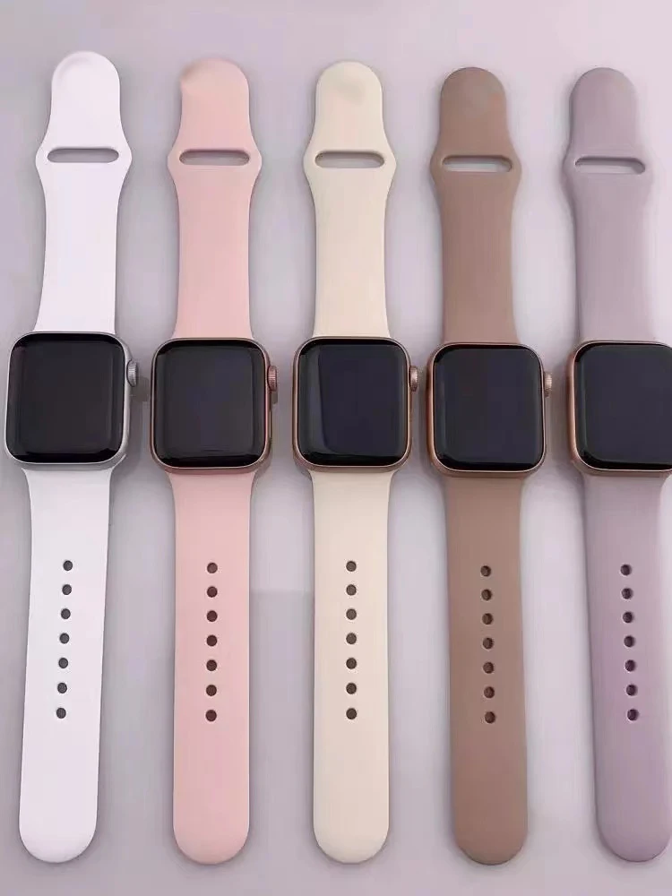 Ремешок силиконовый для Apple Watch band 44 мм 45 мм 40 мм 49 мм 41 мм 38 мм 42 мм, браслет correa для iWatch series 9 8 7 6 5 3 SE ultra 2