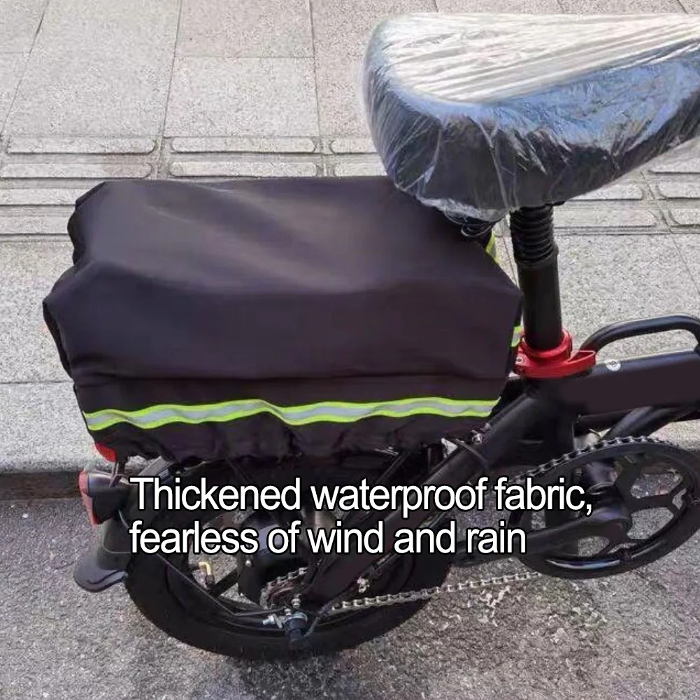 

Bicycle Battery Cover E-bike Battery Cover Double-layer Design Easy Storage Elastic Band Bottom Bicycle Battery Protection Case