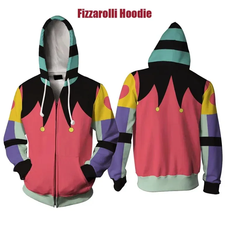 

Fizzarolhoodie movie helluva cos boss cosplay 3D printed hooded sweatshirt men women casual streetwear zip up jacket coat