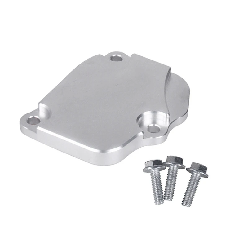 Engine Billet Timing Chain Tensioner Cover Plate Bolt Silver Aluminum Alloy Fit for Honda Acura K-Series K20 K20A K20Z K24 K24A