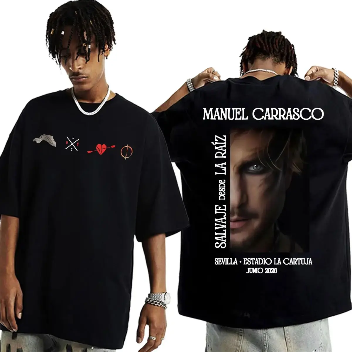 Manuel Carrasco Pueblo Salvaje Album Tour T-shirt High Street Tee Y2k Clothing Gothic Casual Loose Oversized T Shirt Fan Gifts