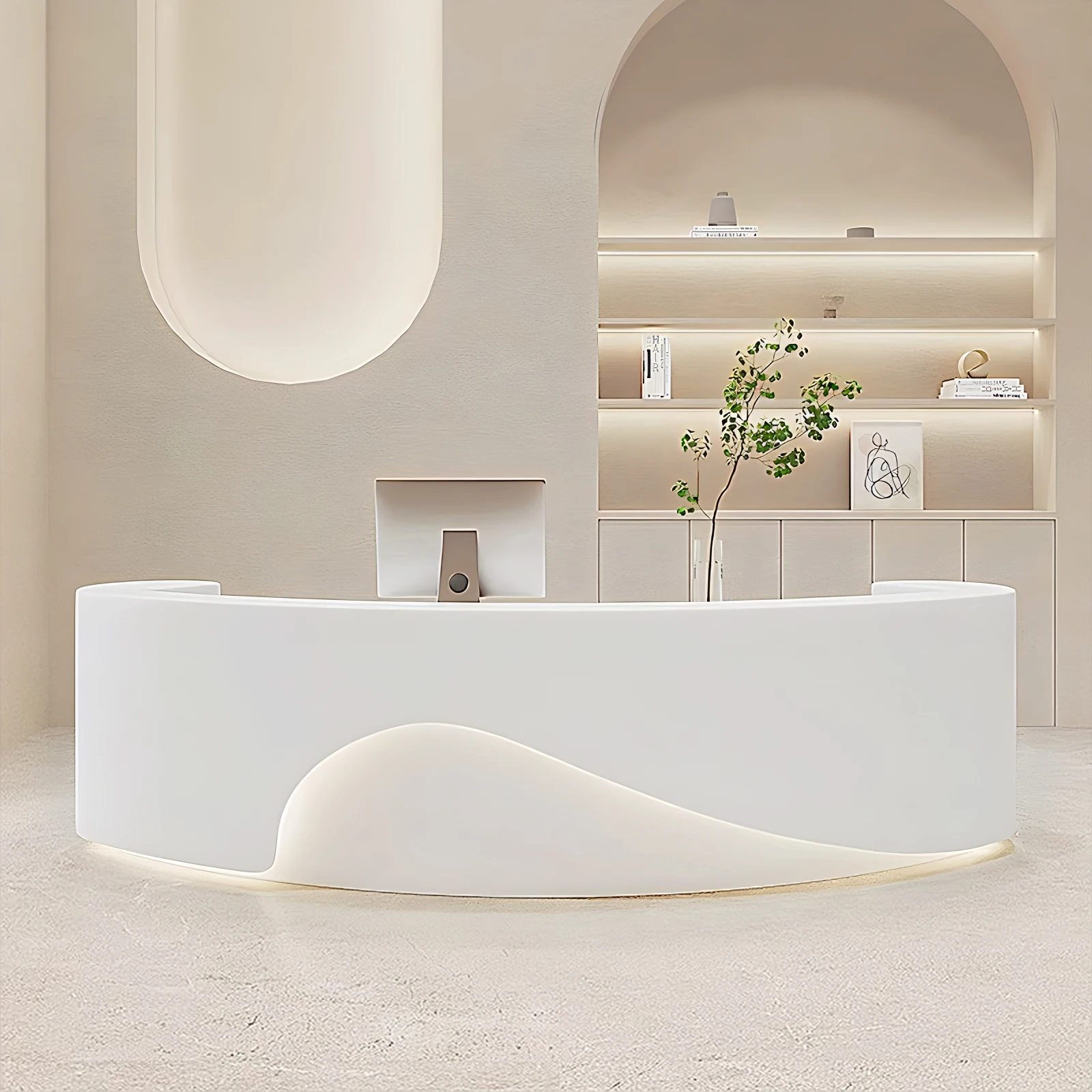 صفحة الخروج لصالون التجميل متجر الملابس مكتب الاستقبال مكتب استقبال الشركة منصة مشروبات اللوحة عداد مخصص بسيط وحديث