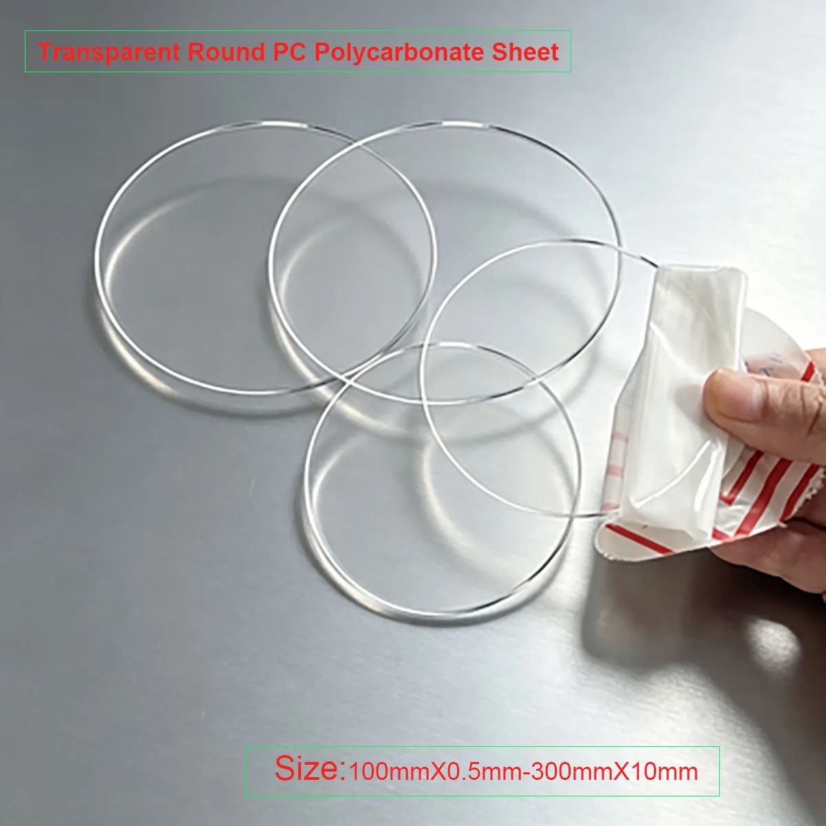 Clear Polycarbonate PC Round Rigid Plastic Disc Thickness 0.5-5mm