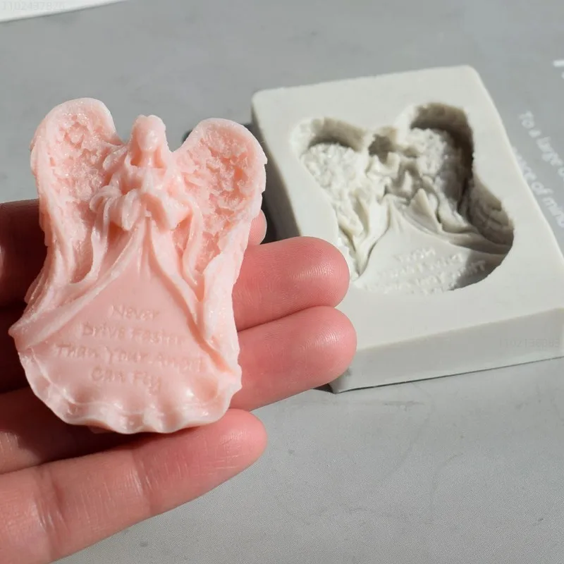 Guardian Angel Candle Silicone Mold Heart-shaped Cherelle Creative Prayer Mold Figure Plaster Mold Candle Making Supplies