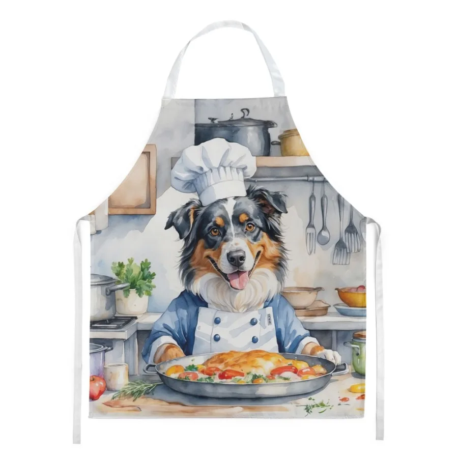 

Australian Shepherd The Chef Apron Cooking Kitchen Server Baking Crafts Gardening for Adult Women Men Unisex Large Multicolor