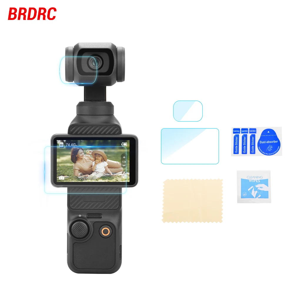 BRDRC Anti-glare Film for DJI Pocket 3 HD Lens Protector Anti-Scratch Water-resistant Coated Design Slim Film Accessories
