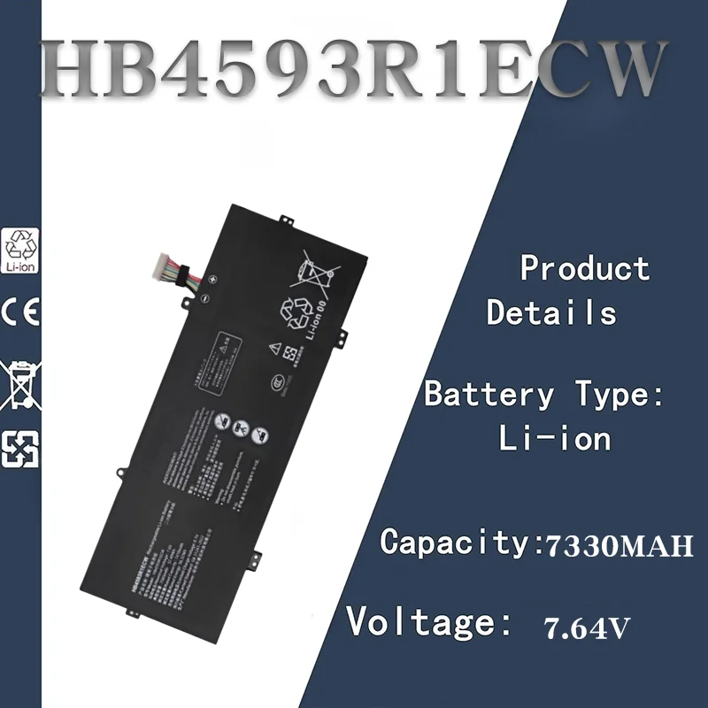 

Аккумулятор большой емкости для ноутбука Huawei KLVL/KLVD-WFH9/KLVF-16 (Ryzen R5) — совместим с HB4593R1ECW-22A | 7.64V 7330mAh