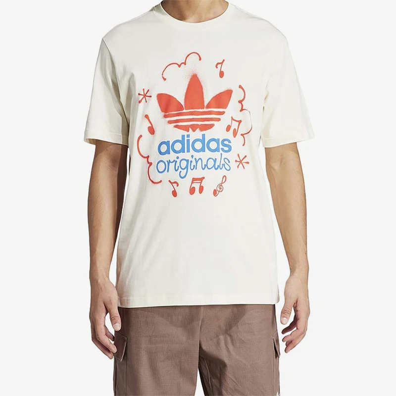 Adidas Authentic Three Leaves Men's Loose Round Neck Casual Sports Short Sleeve IS2895