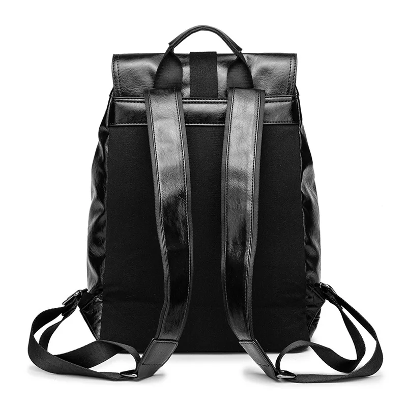 Imagem -05 - Mochila de Couro pu Masculina Mochila Escolar Mochila de Viagem Grande Capacidade Casual Alta Qualidade Combina com Tudo Estudante Masculino Moda Tendência