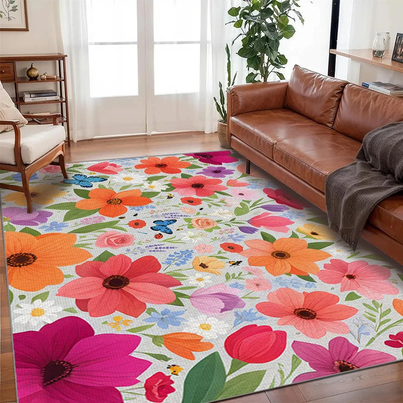 VIKAMA Teppiche mit Insektenmuster, rutschfester, waschbarer Teppich für Wohnzimmer, modernes Schlafzimmer, Nachttisch unter dem Bett, großer Teppich, Heimdekoration