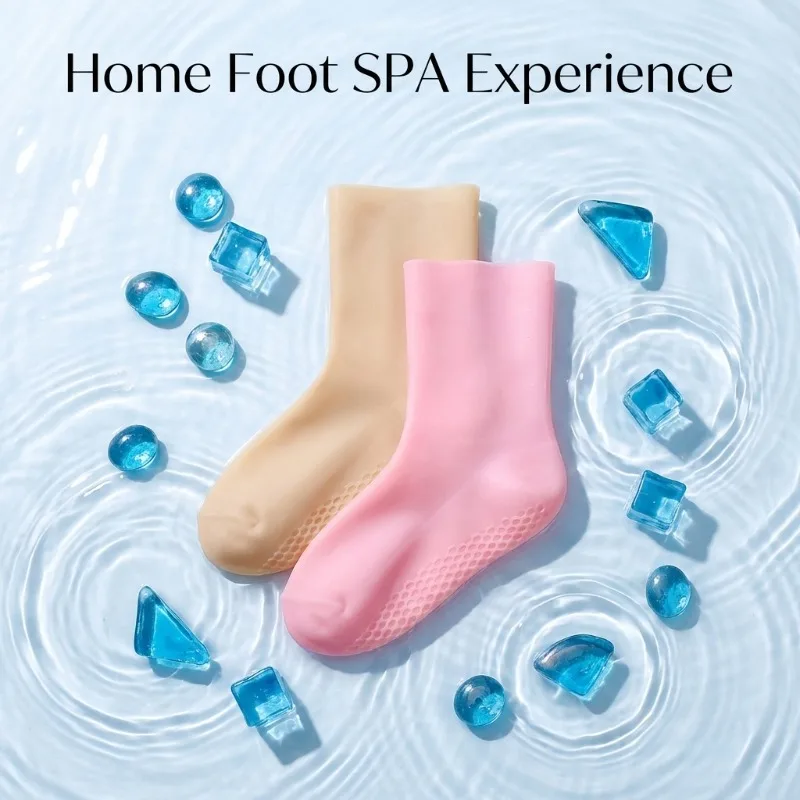 2PCS Silicone Moisturizing Foot Socks For Dry Cracked Feet Foot Care Socks Spa Pedicure Socks Massage Moisturizing Gel Foot Care view 3