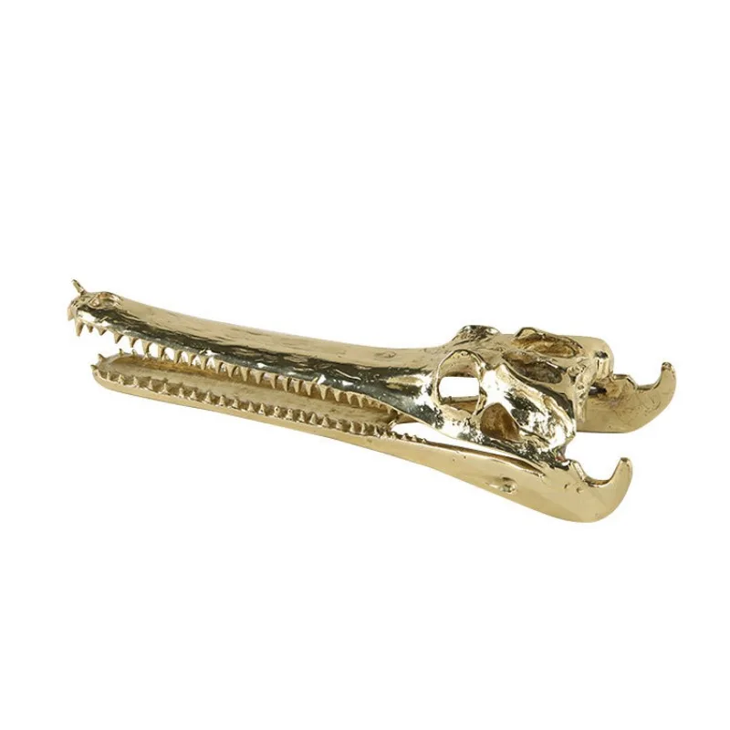 

Modern light luxury gold crocodile skull ornament, model room hotel study living room entrance soft decoration ornament