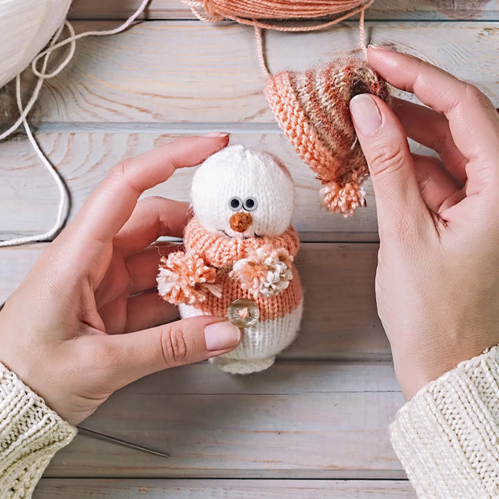 

5Sheets Self Adhesive Wiggle Eyes Handcraft Accessories for Stuffed Animals Crochet Crafts DIY Plastic Round Movable Craft Eyes