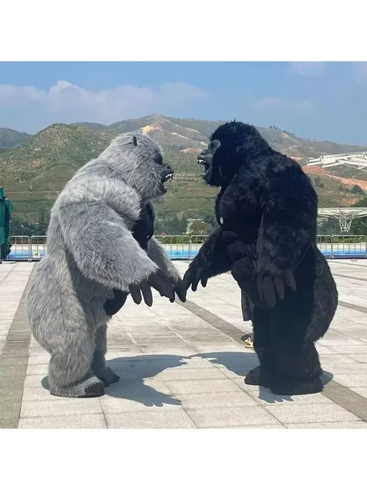 

Christmas Real Life Inflatable Gorilla Costume Full Mascot Suit Giant Adult Fur Gorilla Cosplay Dress For Event Party No battery