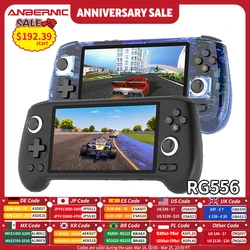 ANBERAlfred-Console de jeu rétro RG556, système Android 13, écran AMOLED 5.48 pouces, lecteur vidéo Tusk, ventilateur de certes Hall intégré
