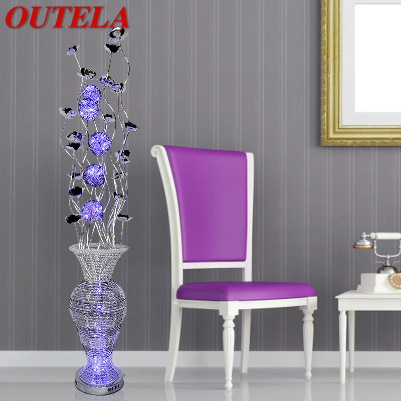 OUTELA Nordic Floor Lamp Fashionable Modern Iiving Room Bedroom Hotel  Aluminum Wire LED Originality Decorative Standing Light