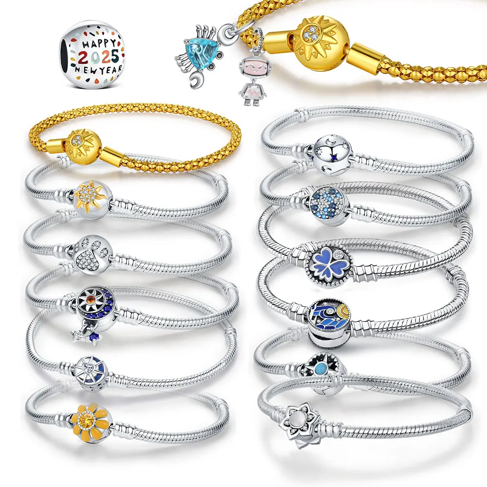 الأصلي 925 فضة سوار القلب ستار زركونيا ل Charms قلادة بها خرزات لحظات سوار للنساء هدايا مجوهرات ذاتية الصنع #1