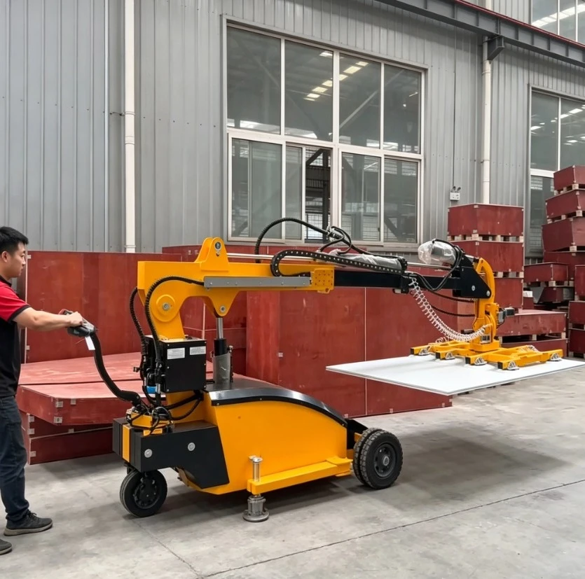 Customized Multi-Function Glass Installation Cart Front Axle Drive Engine Motor Fully Hydraulic System Independent Air Inlets Si