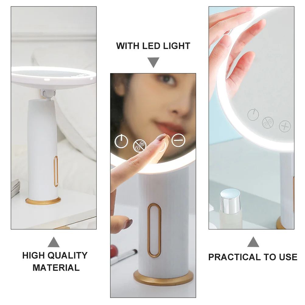 1 قطعة مرآة ماكياج LED بيضاء مميزة مادة ABS مرآة متينة LED مصباح مثالي لمكياج غرفة خلع الملابس المنزلية